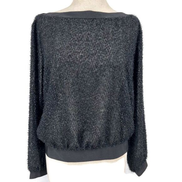 Vintage A.C. Sport Sparkly Sheer Boat Neck Top (EU 42) US Lg - Picture 3 of 8